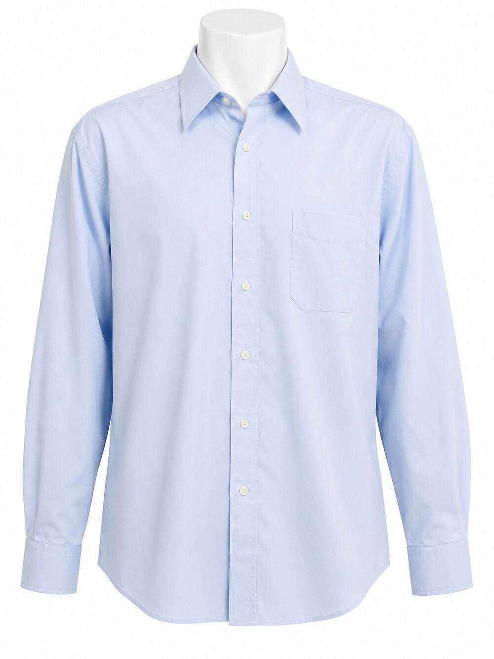 Mens Blue Dress Shirt Office Career Long Sleeve Button Front Surrey Size 16